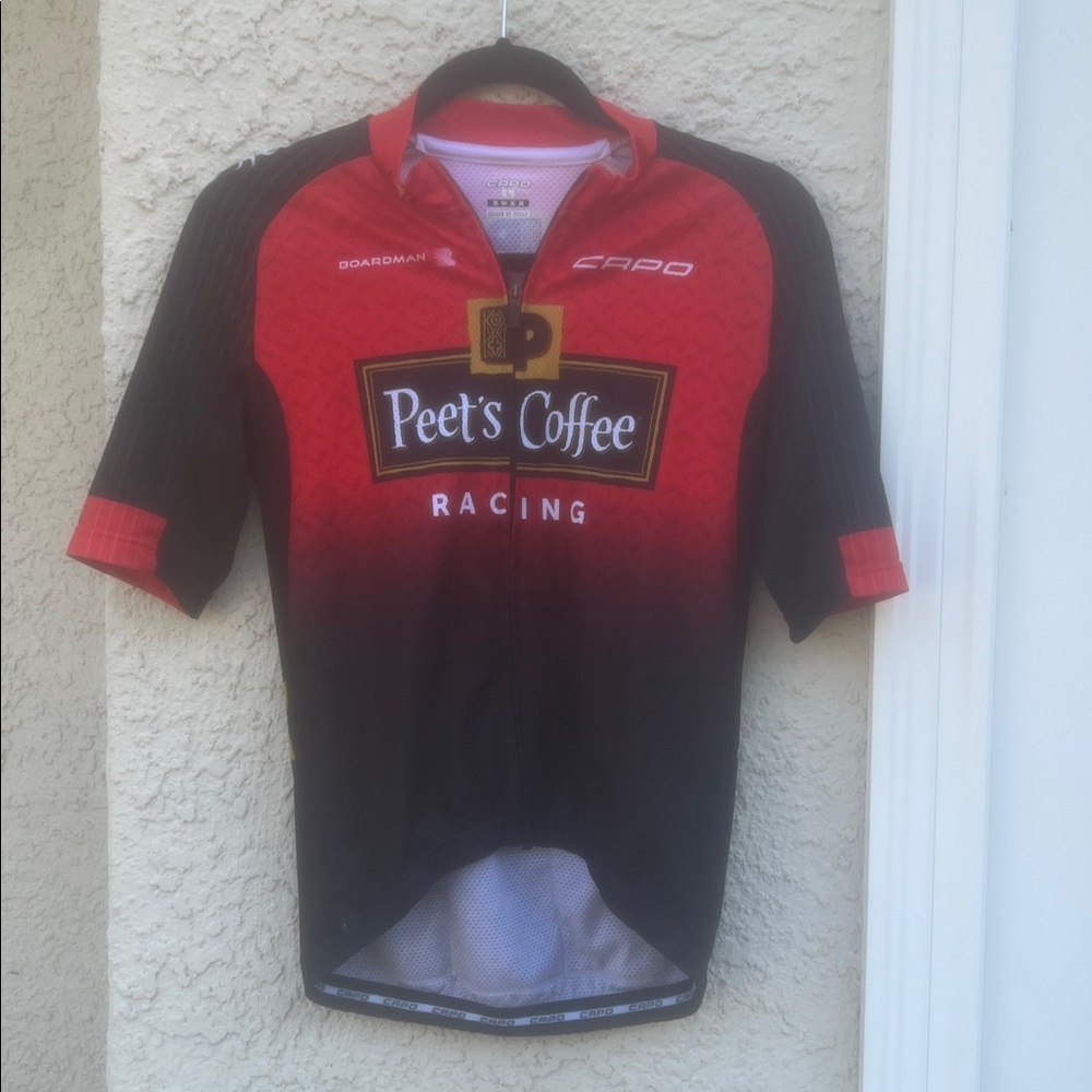 Capo Peets Coffee Racing Red/Black Short Sleeve Cycle Jersey Men's Size L